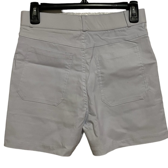 Shein White Elastic Waist Shorts Side Stripe Size Medium - Picture 3 of 4